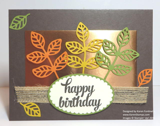 Flourish Thinlits Fall Leaves Birthday Card
