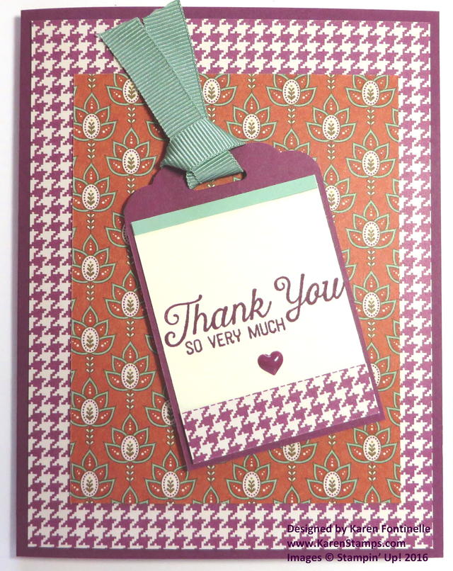 Petals & Paisleys Scalloped Tag Thank You Card