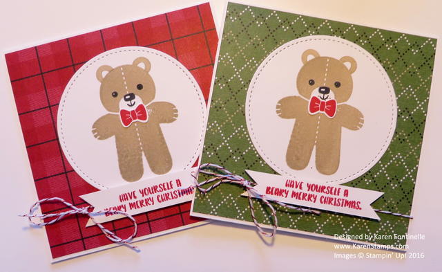 Cookie Cutter Christmas Bear Square Christmas Cards