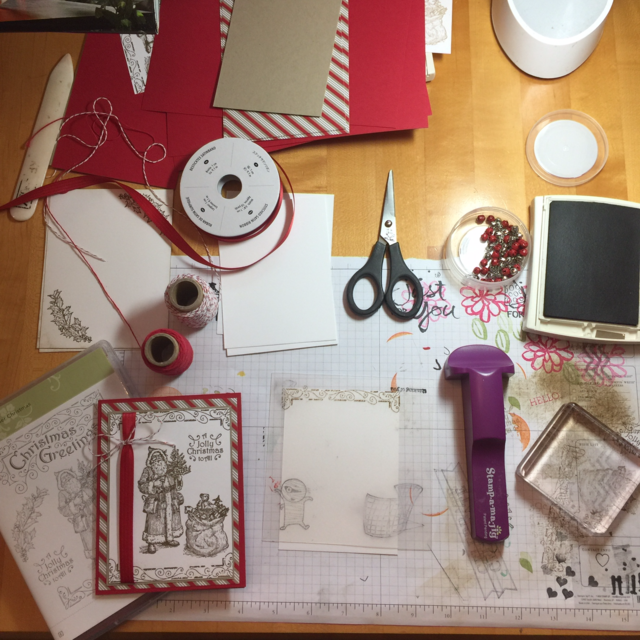 Stampin' Up! messy desk