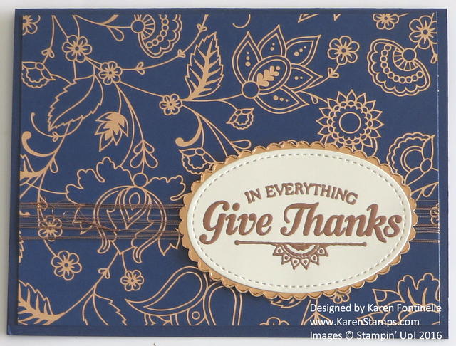 Petals & Paisleys Copper Foil Thanksgiving Card