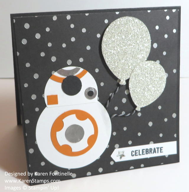 Star Wars Inspiration BB8 Punch Art Handmade Birthday Card