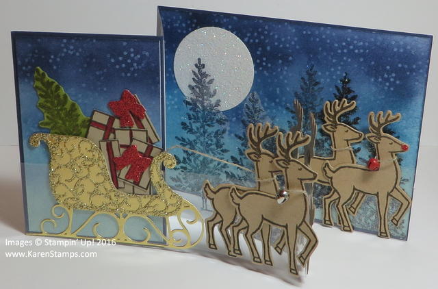 Santa's Sleigh Double Z Fold Christmas Card