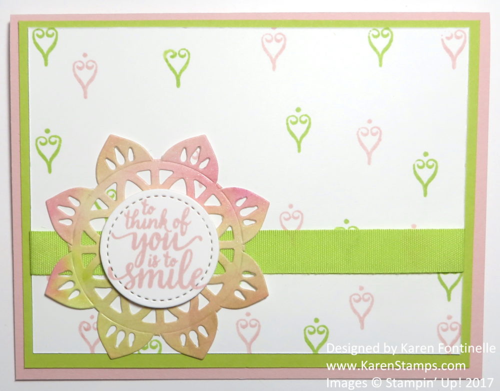 Watercolored Die Cut Medallion Card