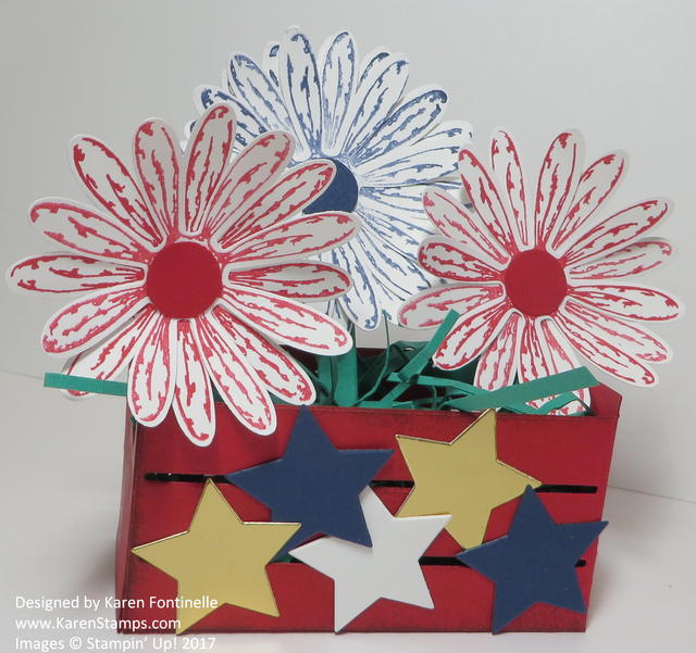 4th of July Patriotic Crate With Daisies