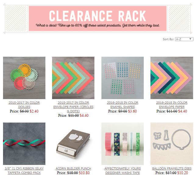 Stampin' Up! Clearance Rack