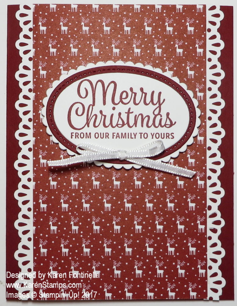 Be Merry Christmas Card with Decorative Ribbon Border Punch