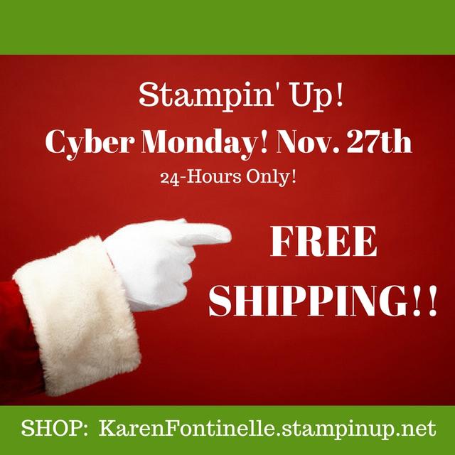 Stampin' Up! FREE SHIPPING on Cyber Monday!