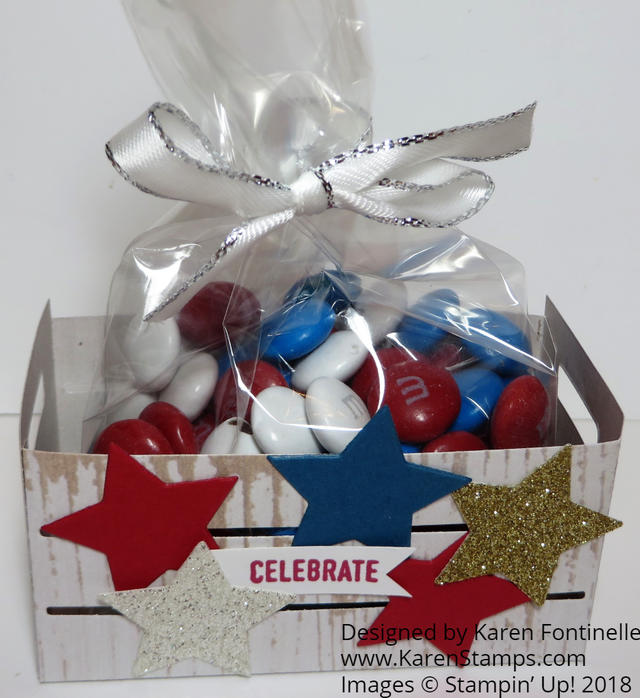 4th of July Wood Crate Candy Treat Holder