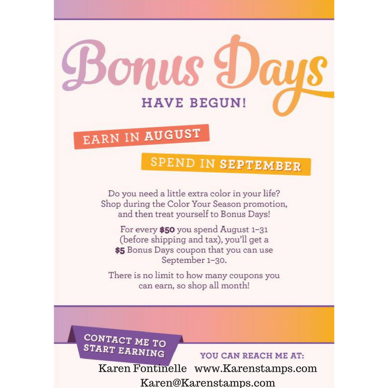 Bonus Days Flyer 2018 Info