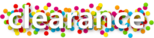 Clearance Sign with Confetti