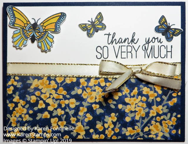 Butterfly Gala Thank You Card With Floral Garden Impressions