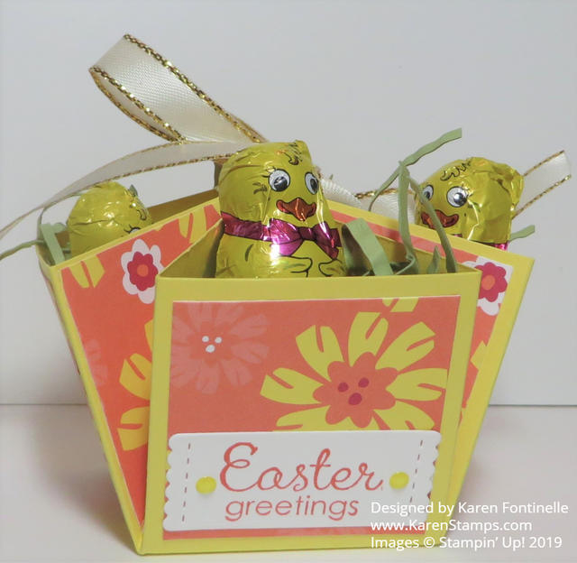 Candy Basket For Easter With Candy Chicks