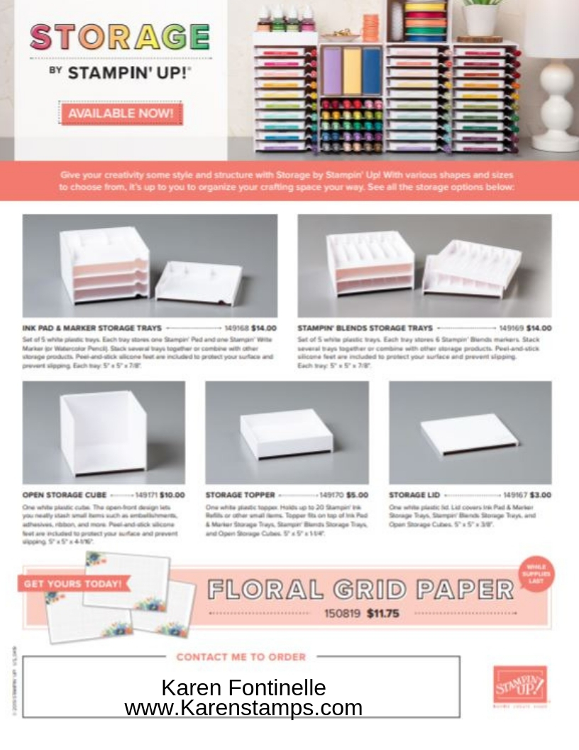 Stampin' Up! Storage Configuration Chart