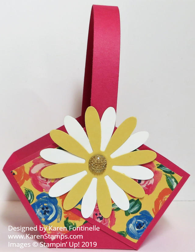 Easy Paper Easter Basket with Daisy