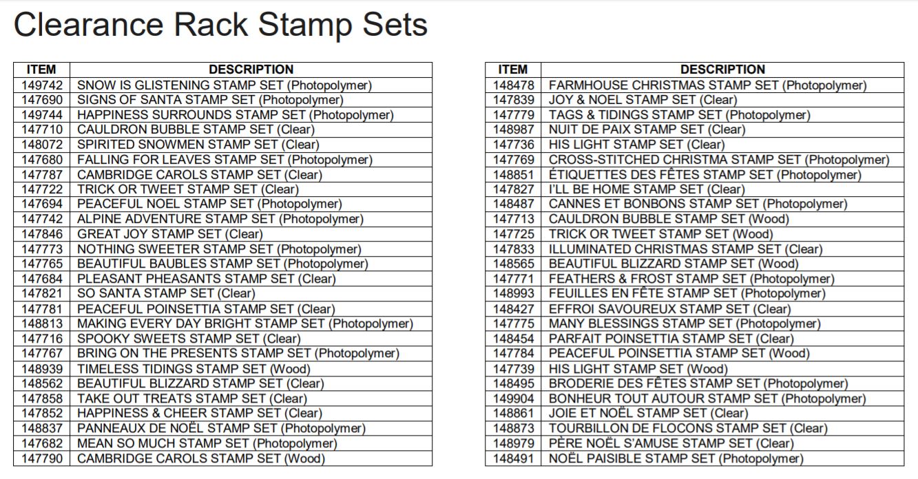 Stampin' Up! Clearance Rack Stamp Sets June 2019