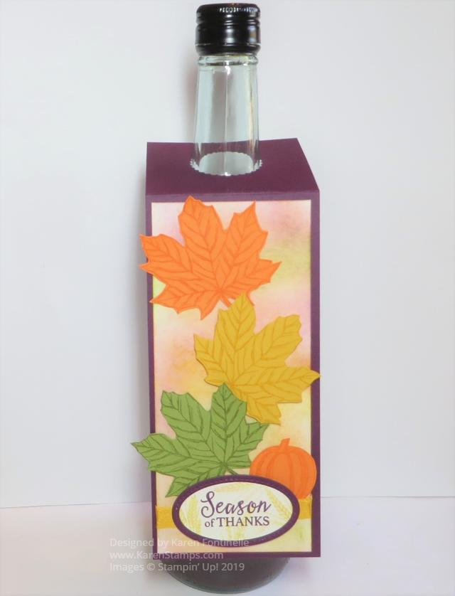 Gather Together Fall Wine Bottle Tag Display