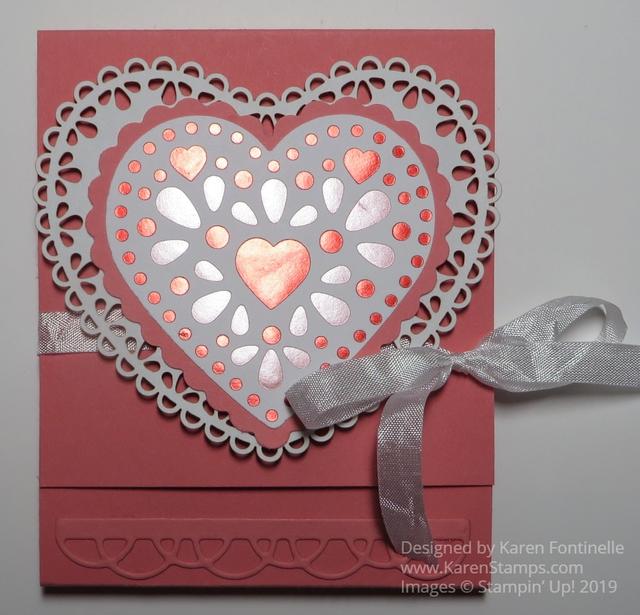 Valentine Ghirardelli Candy Holder Heart & Doily