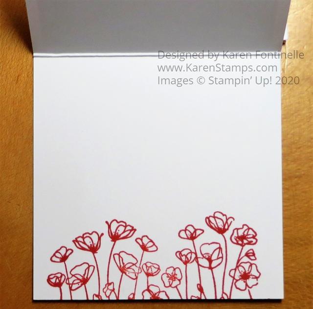 Peaceful Poppies Pizza Box Notecards Inside