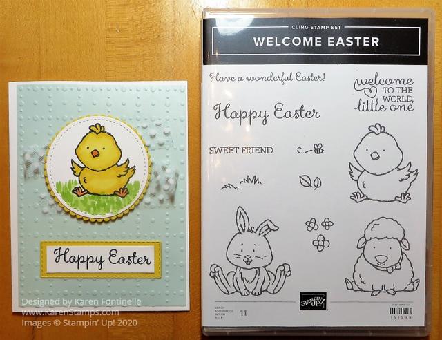 Welcome Easter Yellow Chick Card and Stamp Set