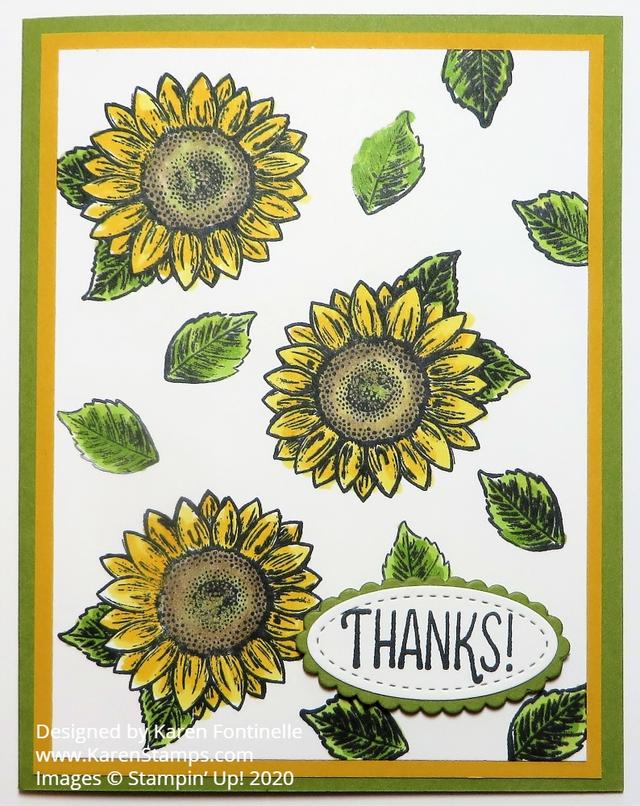 Celebrate Sunflowers Stamped Thank You Card