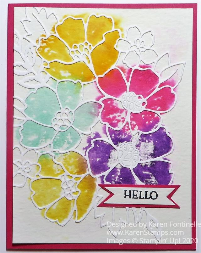 Blossoms In Bloom Watercolor Stamping Card