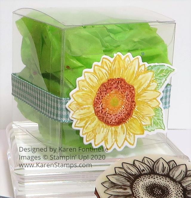 Clear Tiny Treat Box With Sunflower Closeup
