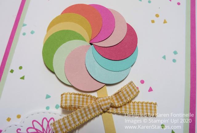 Colorful Lollipop Greeting Card Closeup