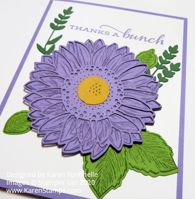 Highland Heather Sunflower Thank You Card