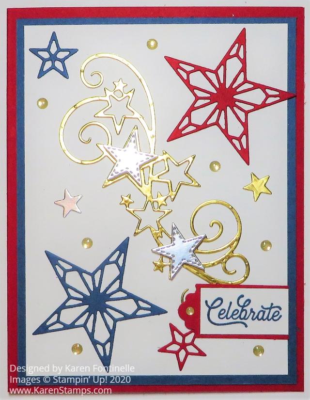 Stitched Stars 4th of July Patriotic Card