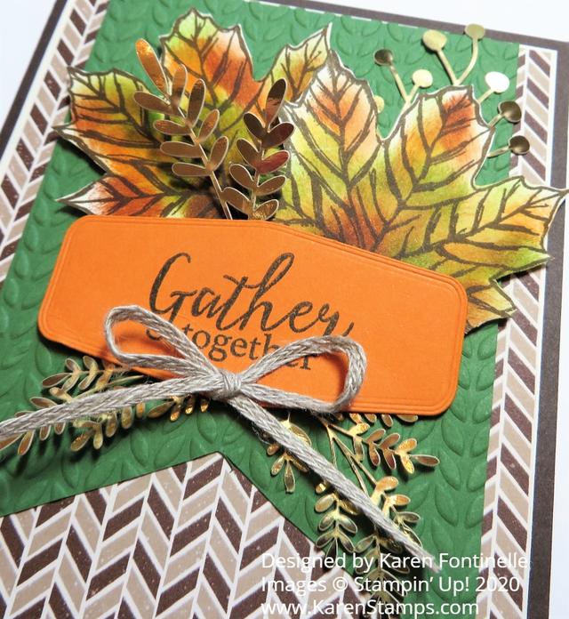 Gather Together Fall Leaves Card Closeup
