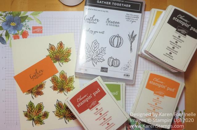Gather Together Fall Leaves Card Coloring