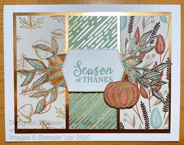 Gilded Autumn Fall Thanks Card