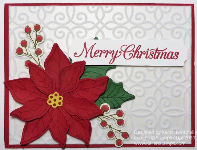 Poinsettia Petals Merry Christmas Card