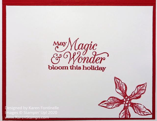 Poinsettia Petals Merry Christmas Card Inside
