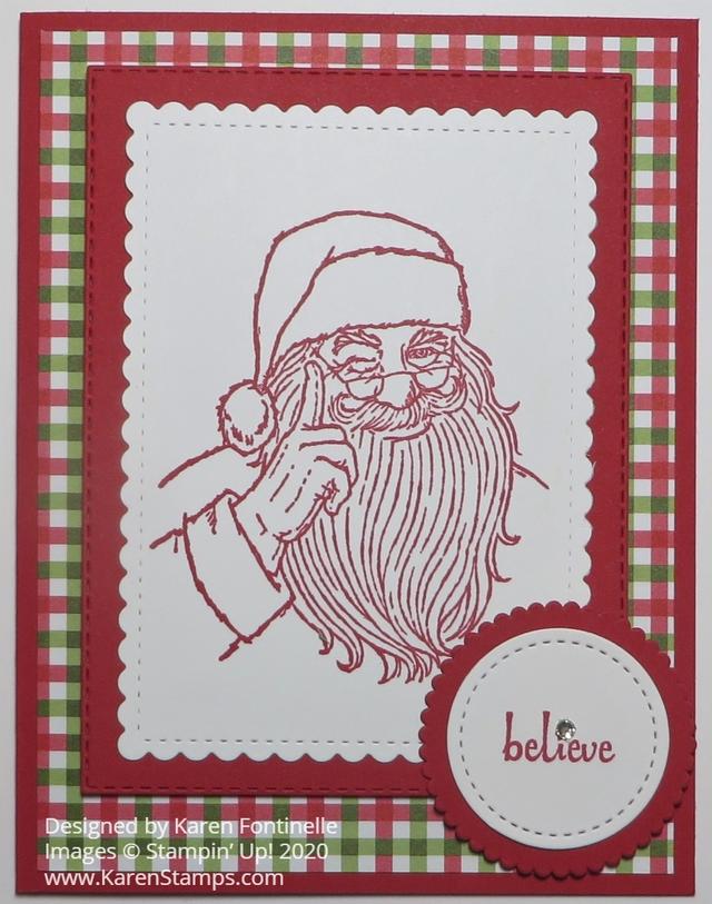 Don't Stop Believin' Santa Christmas Card