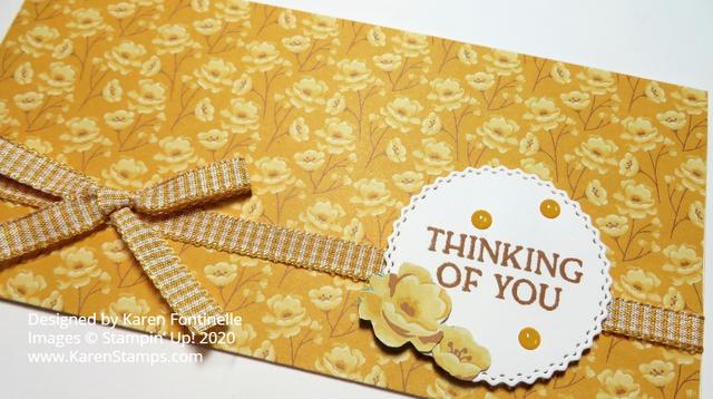 Flowers For Every Season Thinking of You Slimline Card closeup