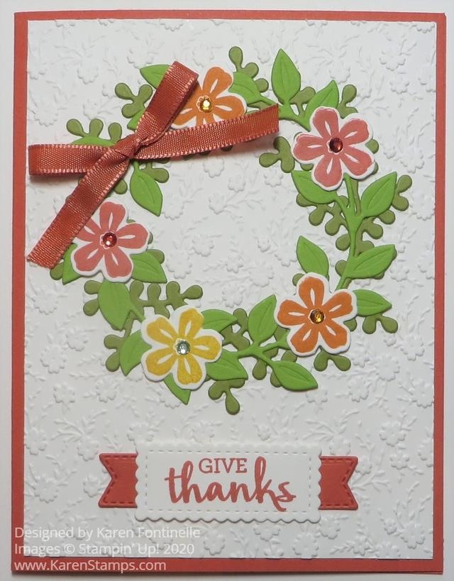 Arrange a Wreath Floral Wreath Give Thanks Card