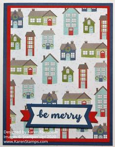 Easy Trimming the Town Christmas Card | Stamping With Karen