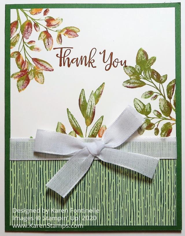 Forever Fern Fall Leaves Thank You Card