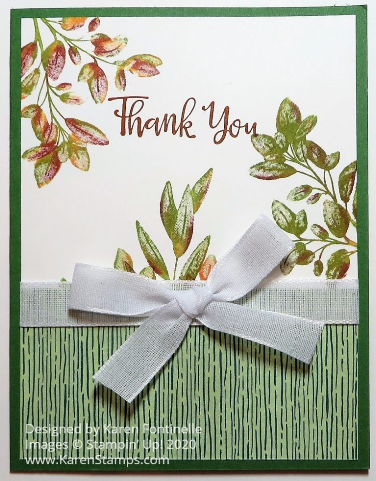Forever Fern Fall Leaves Thank You Card | Stamping With Karen