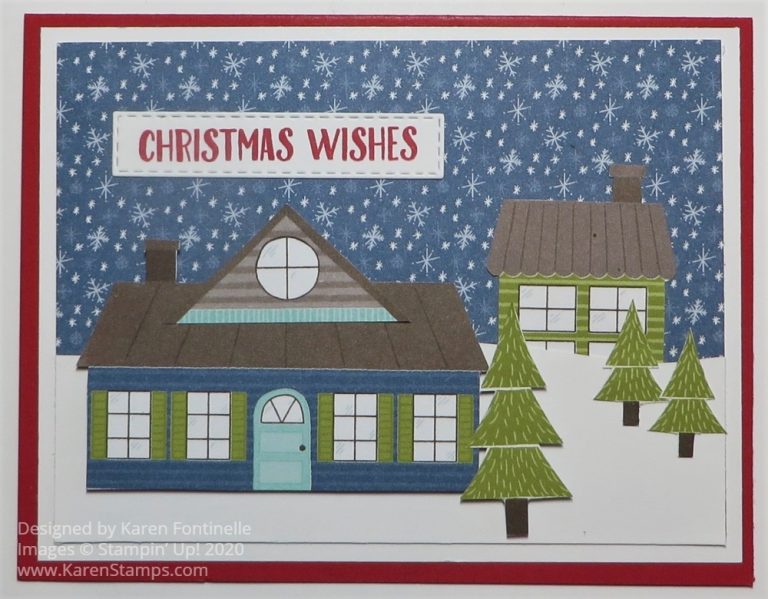 Trimming the Town Christmas Wishes Card | Stamping With Karen