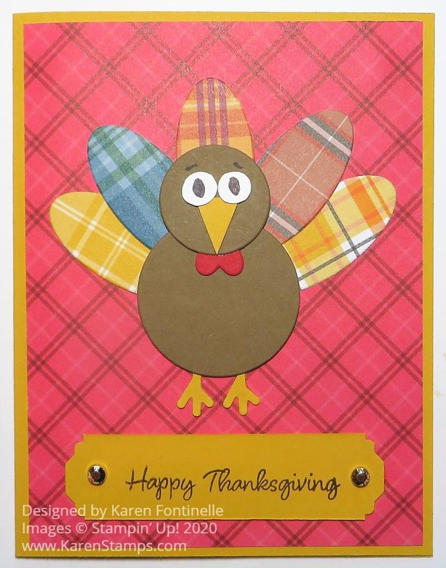 Plaid Tidings Turkey Thanksgiving Card