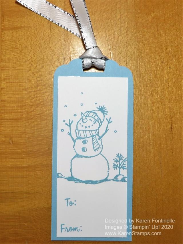 Monochromatic Snowman Gift Tag