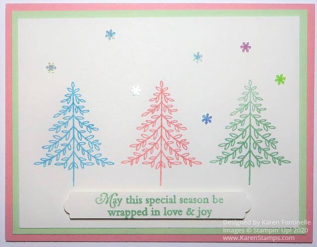 Perfectly Plaid Pastel Trees Christmas CardPerfectly Plaid Pastel Trees Christmas Card