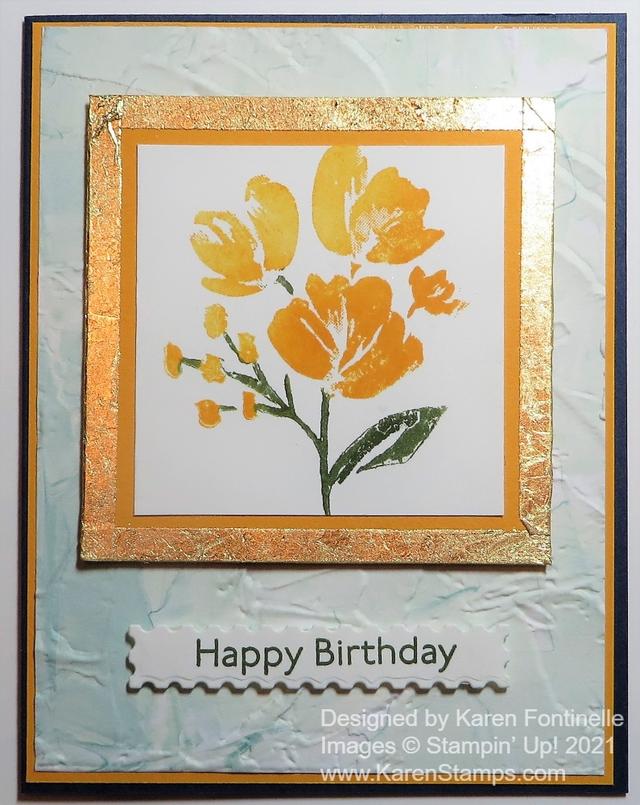 Art Gallery Floral With Gilded Frame Card