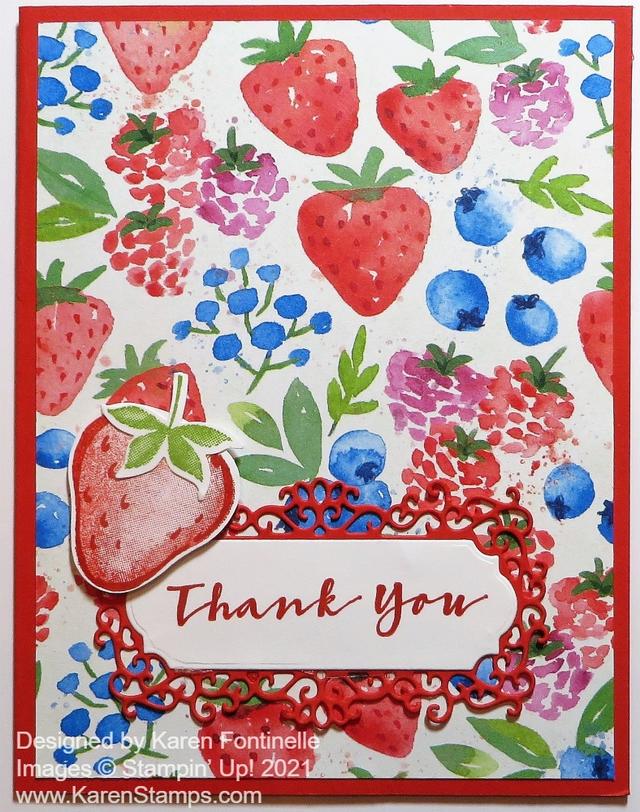 Easy Sweet Strawberry Bundle Thank You Card