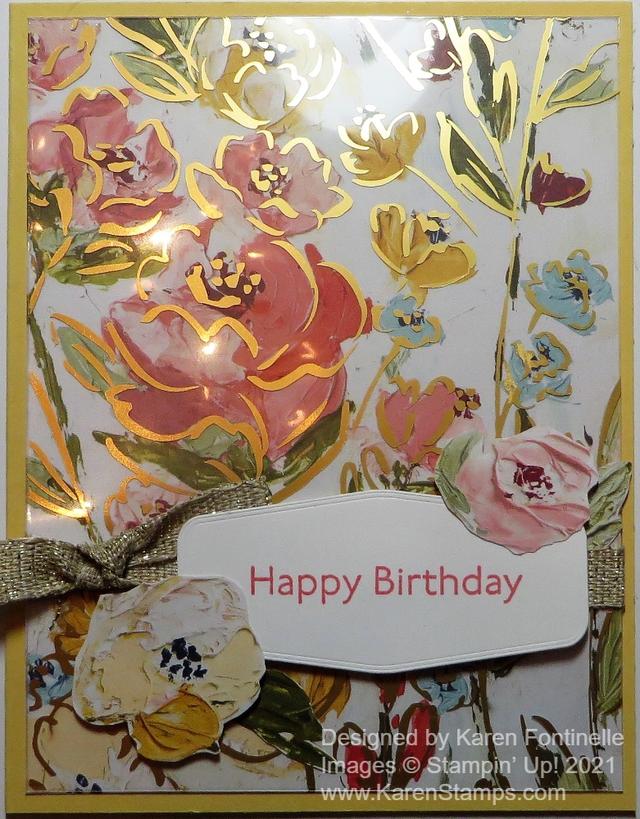 Fine Art Floral Golden Garden Birthday Card
