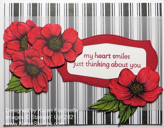 True Love Red Floral Card