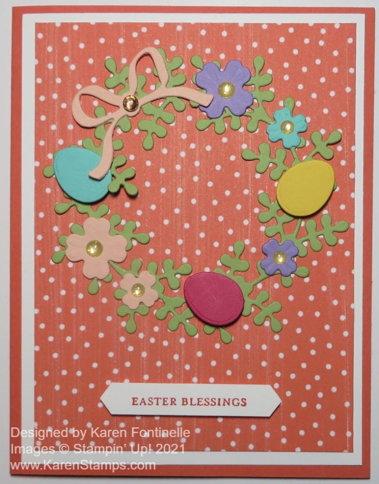 Arrange a Wreath Easter Card | Stamping With Karen